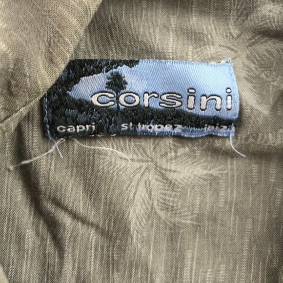 Corsini Mens Hawaiian Shirt Sz XL Short Sleeve Button Up Palm Print Beach Casual - Picture 3 of 10